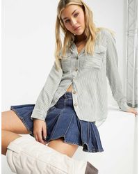 Vero Moda - Camicia A Righe Con Tasche Sul Davanti - Lyst