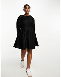 ASOS - Asos Design Curve Cotton Poplin Mini Dress With Ruched Bust - Lyst