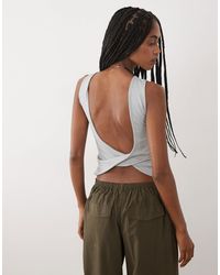 ASOS - Top sans manches dos nu - clair - Lyst