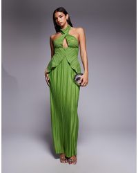 ASOS - Plisse Maxi Dress With Twisted Halterneck - Lyst