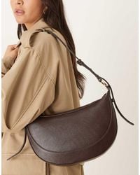 Mango - Borsa Da Spalla Classica A Mezza Luna Cioccolato - Lyst