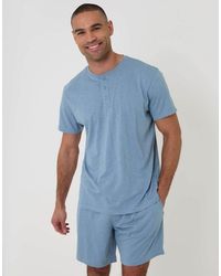 Threadbare - Cotton Grandad Pyjama Top & Shorts - Lyst