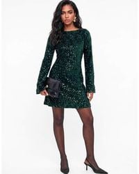 Lovedrobe - Embellished Velvet Tie-Back Swing Mini Dress - Lyst