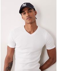 ASOS - – geripptes muskel-t-shirt mit v-ausschnitt - Lyst