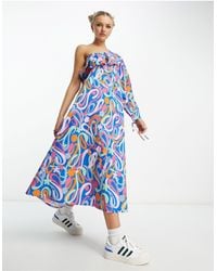 Native Youth - One-shoulder Paint Print Midaxi Dress - Lyst