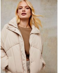 TOPSHOP Padded Puffer Jacket - Natural