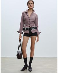 Stradivarius - Basic Gestreept Aansluitend Overhemd - Lyst