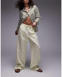 Mango - Pull On Linen Trouser - Lyst