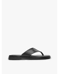 Tommy Hilfiger - Debossed Logo Leather Toe Post Sandals - Lyst