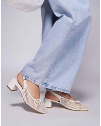 Public Desire - Lover - ballerines à talon et détail nœud en maille - blanc - Lyst