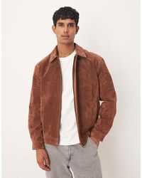 ASOS - Real Suede Harrington Jacket - Lyst