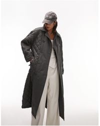 TOPSHOP - Reversible Long-line Padded Trench Coat - Lyst