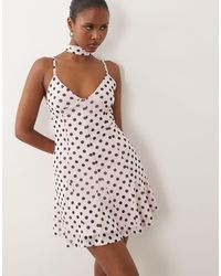 ASOS - Printed Scarf Detail Godet Mini Dress - Lyst