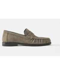 Pull&Bear - Gathered Leather Loafers - Lyst