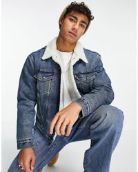 Giacca di jeans con stampa di Topolino e pile borg lavaggio chiaro da Uomo  di Levi's in Blu | Lyst