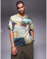 ASOS - – oversize-hemd mit verschwommenem fotoprint und reverskragen - Lyst