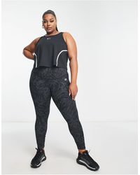Nike - Plus - icon clash one dri-fit - leggings a vita alta a 7/8 neri stampati - Lyst