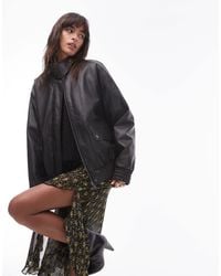TOPSHOP - – oversize-bomberjacke aus kunstleder - Lyst