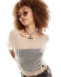 Reclaimed (vintage) - Knitted Top With Bow Detail - Lyst