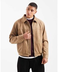 New Look - Faux Suede Harrington Jacket - Lyst