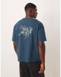 SELECTED - T-Shirt Van Zware Stof Met Grafische Print - Lyst