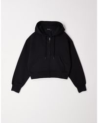 ASOS - Cropped Zip Up Brushback Hoodie - Lyst