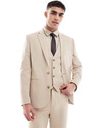 ASOS - Giacca Slim Da Abito Color Pietra Testurizzato - Lyst