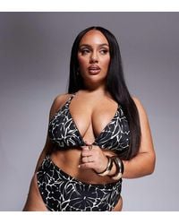 ASOS - Asos Design Curve Halter High Apex Triangle Bikini Top - Lyst