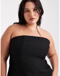 ASOS - Asos design curve – elegantes, trägerloses oberteil aus bouclé - Lyst