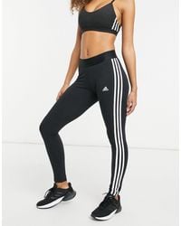 adidas Originals - Adidas - training essential - leggings neri con 3 strisce - Lyst