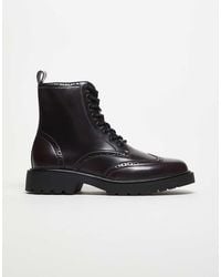 ASOS - Brogue Lace Up Boots - Lyst