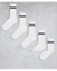 Jack & Jones - Pack De 5 Pares De Calcetines De Tenis En De - Lyst