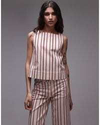 TOPSHOP - Denim Square Neck Shell Top - Lyst