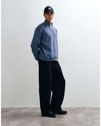 ASOS - Essentials Relaxed Fit Quarter Zip Sweatshirt - Lyst