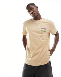 Tommy Hilfiger - T-shirt color sabbia vestibilità classica con logo - Lyst