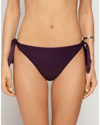 Tezenis - Bordeaux Shiny Glam Tie Bikini Bottoms - Lyst