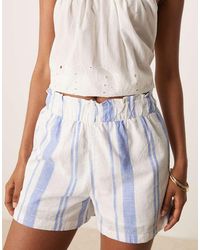 Jdy - Ruimvallende Gestreepte Short Met Elastische Taille En Textuur - Lyst