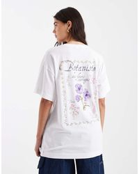 New Look - 'botaniste' Floral Printed Oversized Tee - Lyst