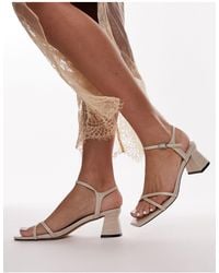 TOPSHOP - Wide Fit Iona Strappy Block Heeled Sandal - Lyst