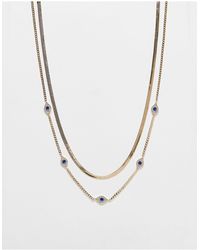 ALDO - Flat Chain And Delicate Chain Eye Charm Necklace Multipack - Lyst