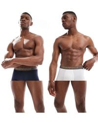 Emporio Armani - Bodywear 2 Pack Bamboo Logo Trunks - Lyst