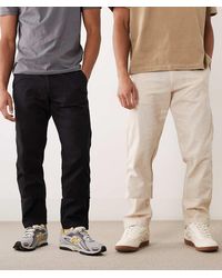 Jack & Jones - 2 Pack Drawstring Linen Mix Loose Chinos - Lyst