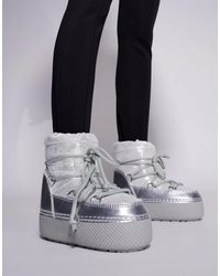 South Beach - Lace Up Snow Boot - Lyst