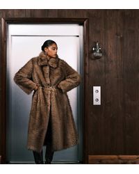 ASOS - Asos Design Curve Longline Tipped Faux Fur Car Coat - Lyst