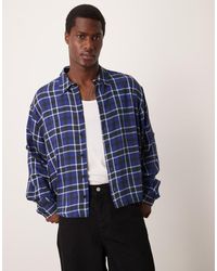 ASOS - Oversized Cropped Geruit Overhemd - Lyst