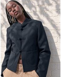 ASOS - Boxy Throw On Mandarin Collar Blazer - Lyst