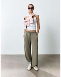 Pull&Bear - Modal Wide-leg Trousers - Lyst