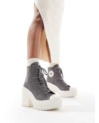 Converse - Zapatillas Grises Con Tacón Chuck 70 De Luxe Hi De - Lyst
