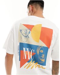 Jack & Jones - Oversized T-shirt With Nyc Colour Block Back Print - Lyst