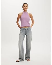 Cotton On - Belted Low Rise Straight Jean - Lyst